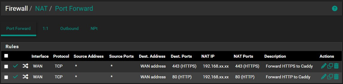 pfSense Port Forward Configuration